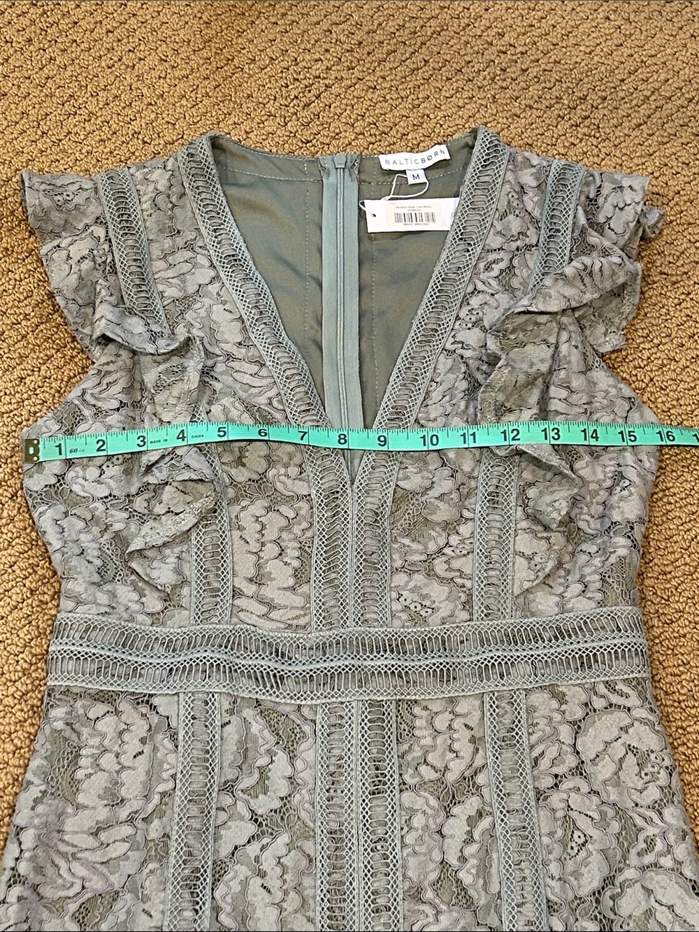 Baltic Born Monroe Sage Lace Dress size Medium Wedding Bridesmaid Formal Green - Picture 13 of 17